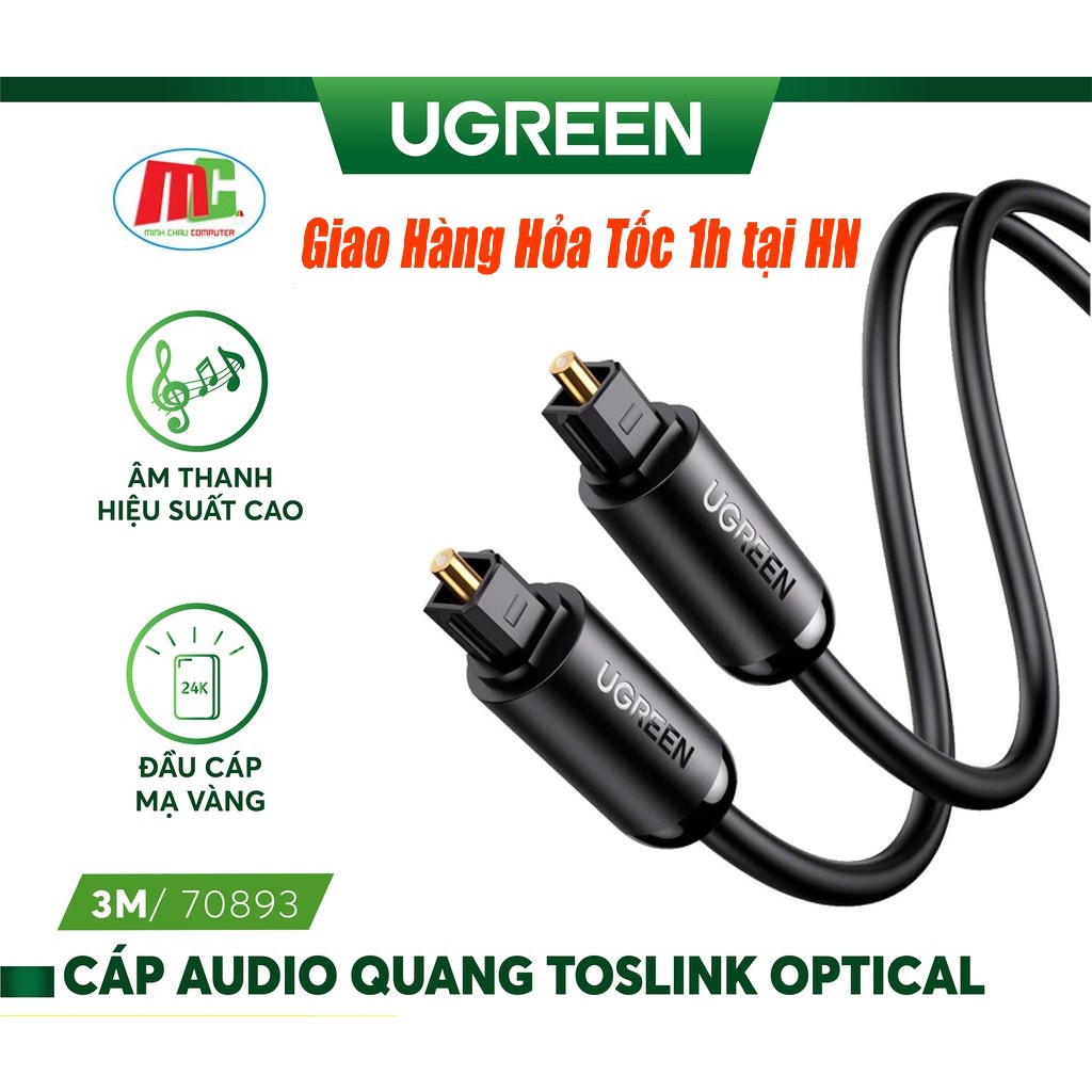 Cáp Quang Âm Thanh Optical Audio Toslink dài 3m Ugreen 70893 - Hàng Chính Hãng