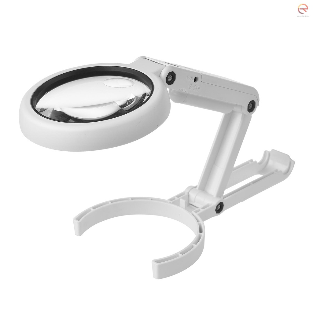 Kính lúp để bàn phóng đại 5x / 10x có đèn led và giá đỡ