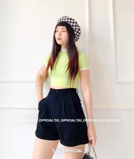 Quần sooc cúc bấm cạp cao