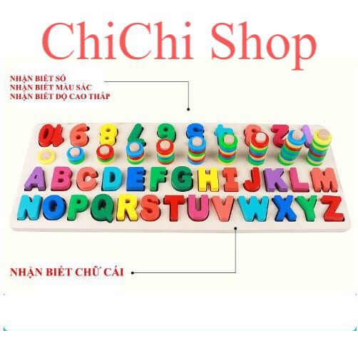 Đồ Chơi Montessori, Cột Tính Học Đếm Bậc Thang Giúp Bé Học Chữ Cái Tiếng Anh và Số Đếm, Phép Tính Cơ Bản Trong Toán Học