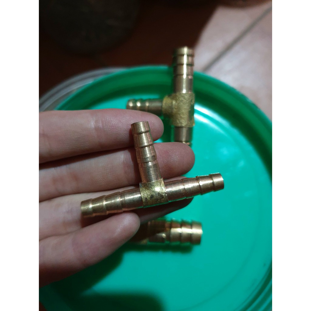 Tê nối ren của ống ga bình bioga 3 loại đầu 8, 10 và 12