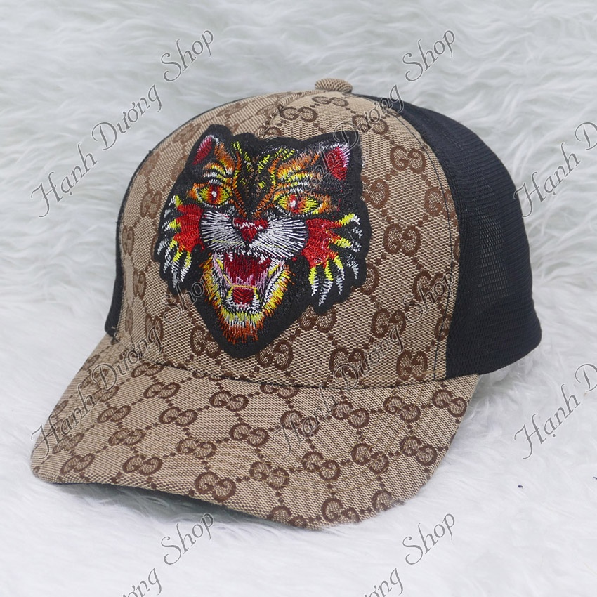Mũ kết lưới thêu họa tiết đầu cọp ngầu, phong cách thời trang phù hợp cả nam lẫn nư