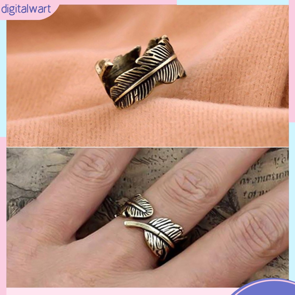 Nhẫn đồng dạng lông vũ phong cách retro