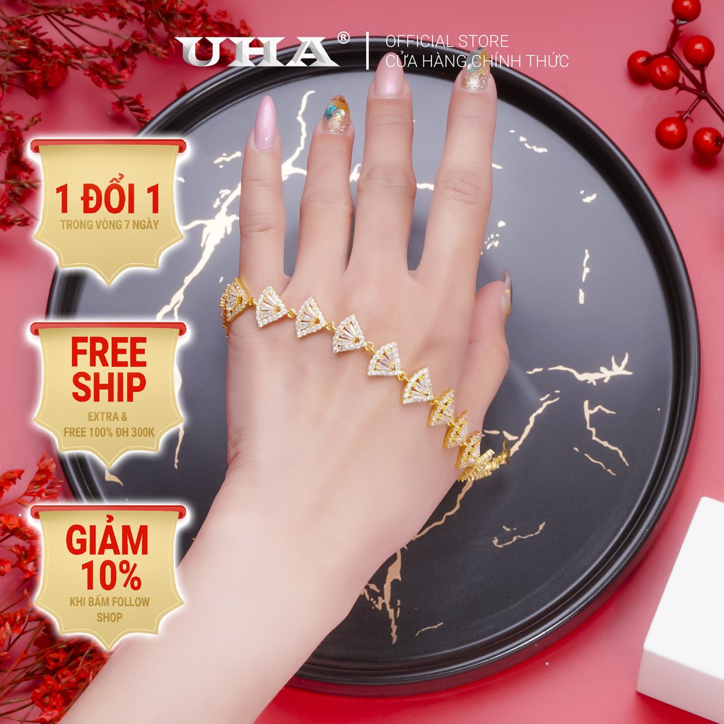 Lắc Tay Nữ Mạ Vàng 18k Sang Trọng UHA L4112114A-350