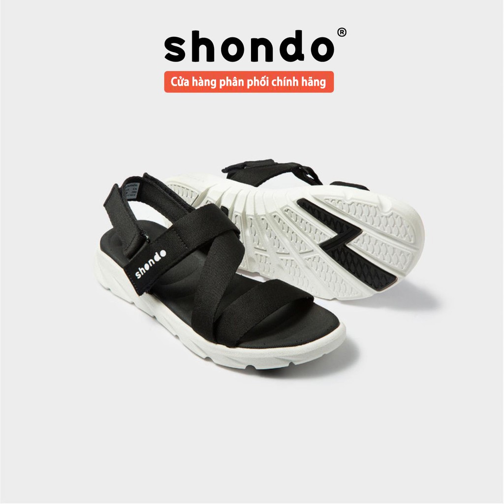 [Mua Kèm Áo Thun 0Đ] Giày Sandals SHONDO F6 Sport Chính Hãng - F6S003 Màu Đen Đế Trắng