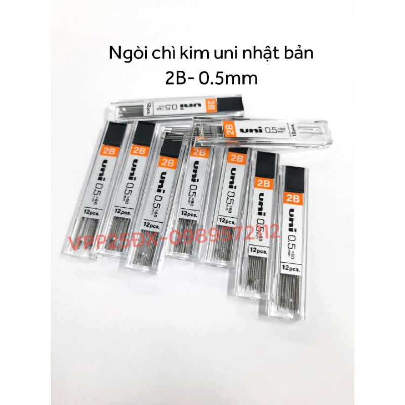 Ruột chì kim Uni 2B-0.5mm-Ngòi chì kim uni nhật bản