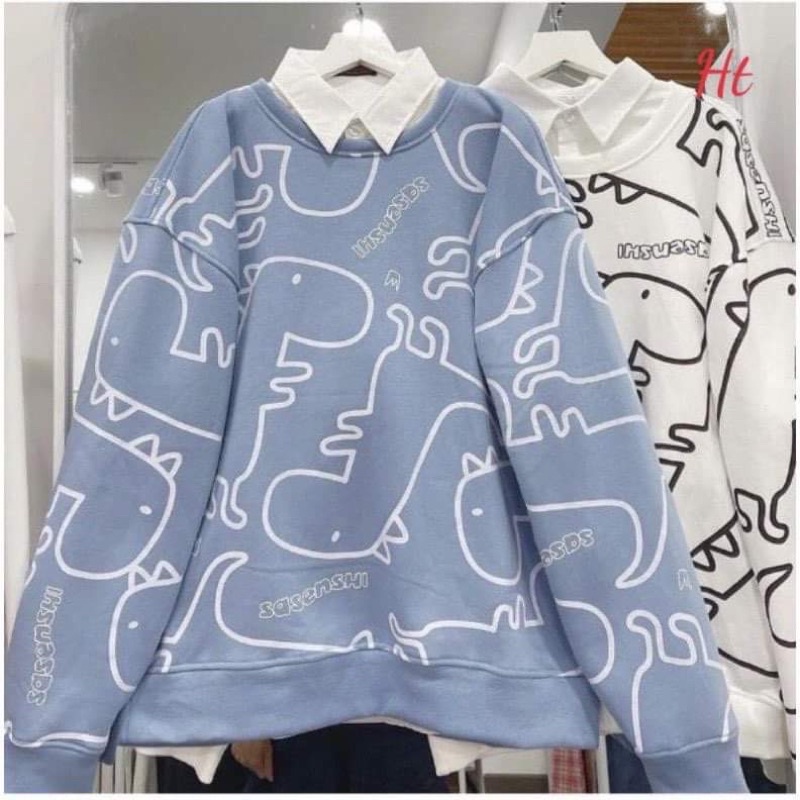[Mã FAMARAL1 giảm 10K đơn 50K] Áo Sweater khủng long toàn thân