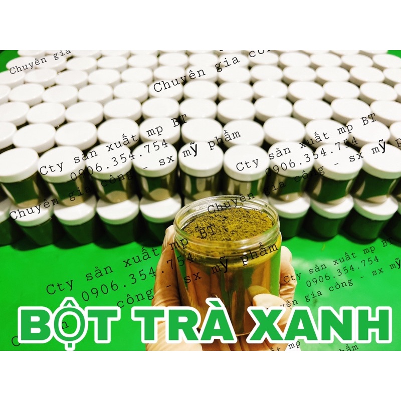 Bột trà xanh đắp mặt nguyên chất sấy lạnh Naturfarm hữu cơ 100gr - bột trà xanh nguyên chất organic