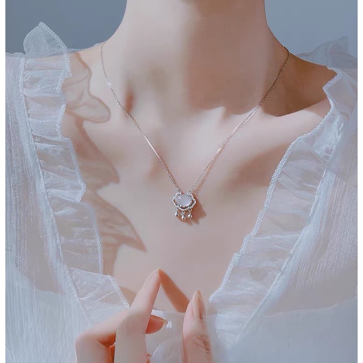 Dây chuyền bạc s925 kiểu dáng bình an, trường thọ phong cách cổ điển HNY Jewelry DC02