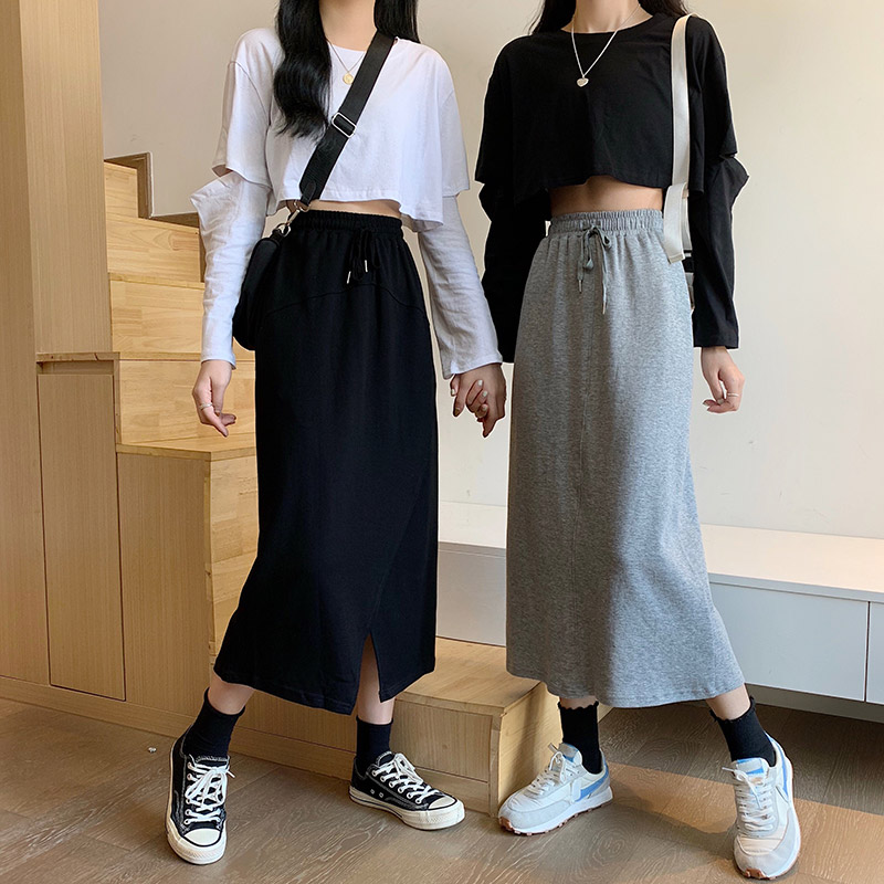 Chân Váy Dài Xẻ Tà Form Rộng Thời Trang Cho Nữ