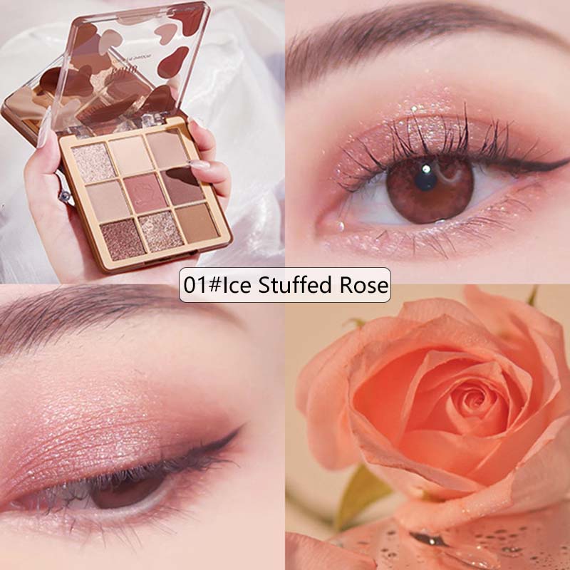 Bảng Phấn Mắt Chín Màu Sắc Tông Lì / Hiệu Ứng Ngọc Trai Xinh Xắn JP5