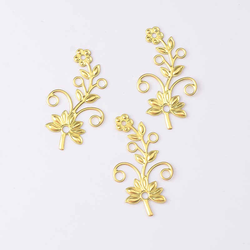 5 phiến hoa lá 21*40mm nguyên liệu làm trâm làm trang sức cổ trang