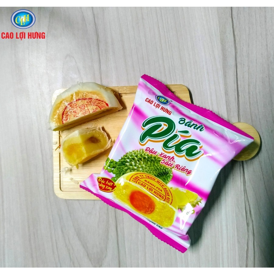 Bánh pía Sóc Trăng đậu xanh/lá dứa sầu riêng, kim sa tan chảy Cao Lợi Hưng - Bịch 1 cái - 95g/cái