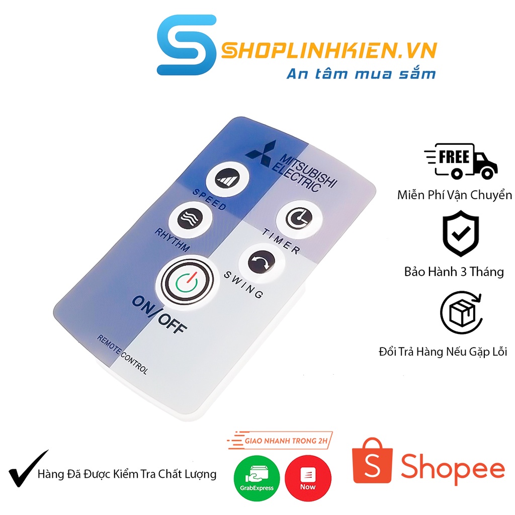 Remote Điều Khiển Quạt Mitsubishi Đứng LV16❤️ Quạt Treo Tường W16❤️Remote Mitsubishi