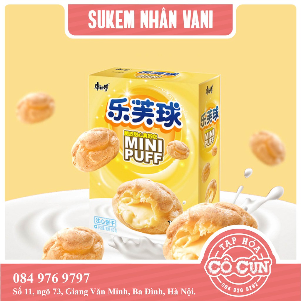 Bánh su kem mini thơm ngon, hộp giấy xinh xắn - Hàng mới về, 3 vị nhân để lựa chọn