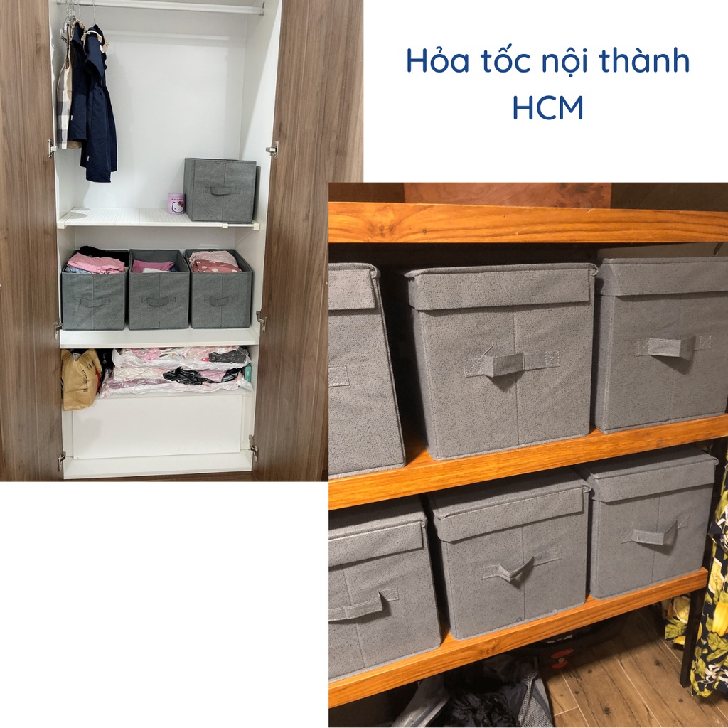 Hộp Vải Đựng Quần Áo, Hộp Đựng Có Nắp Nhiều Kích Thước HOMEBODY Hàng VNXK