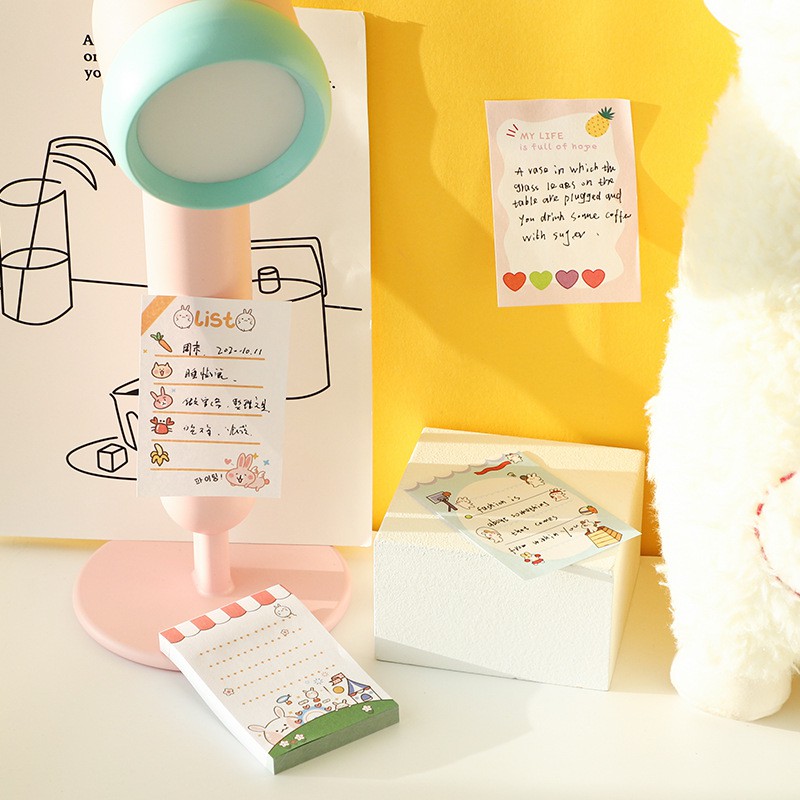 Giấy Note Ghi Chú Cute Đáng Yêu, Xấp 100 Tờ Cartoon