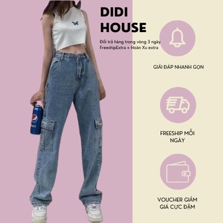 [ CÓ KÈM HÌNH THẬT] Quần jean túi hộp - Quần suông ống rộng túi hộp ullzzang hottrend