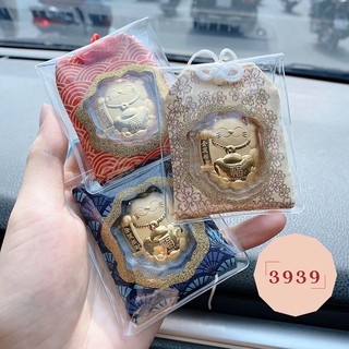 Túi Gấm Mèo may mắn dát vàng