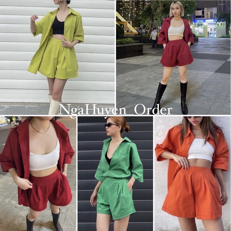 NGYÊN SET SƠMI Zar gồm áo ngắn tay kèm quần short đùi chất dày | WebRaoVat - webraovat.net.vn