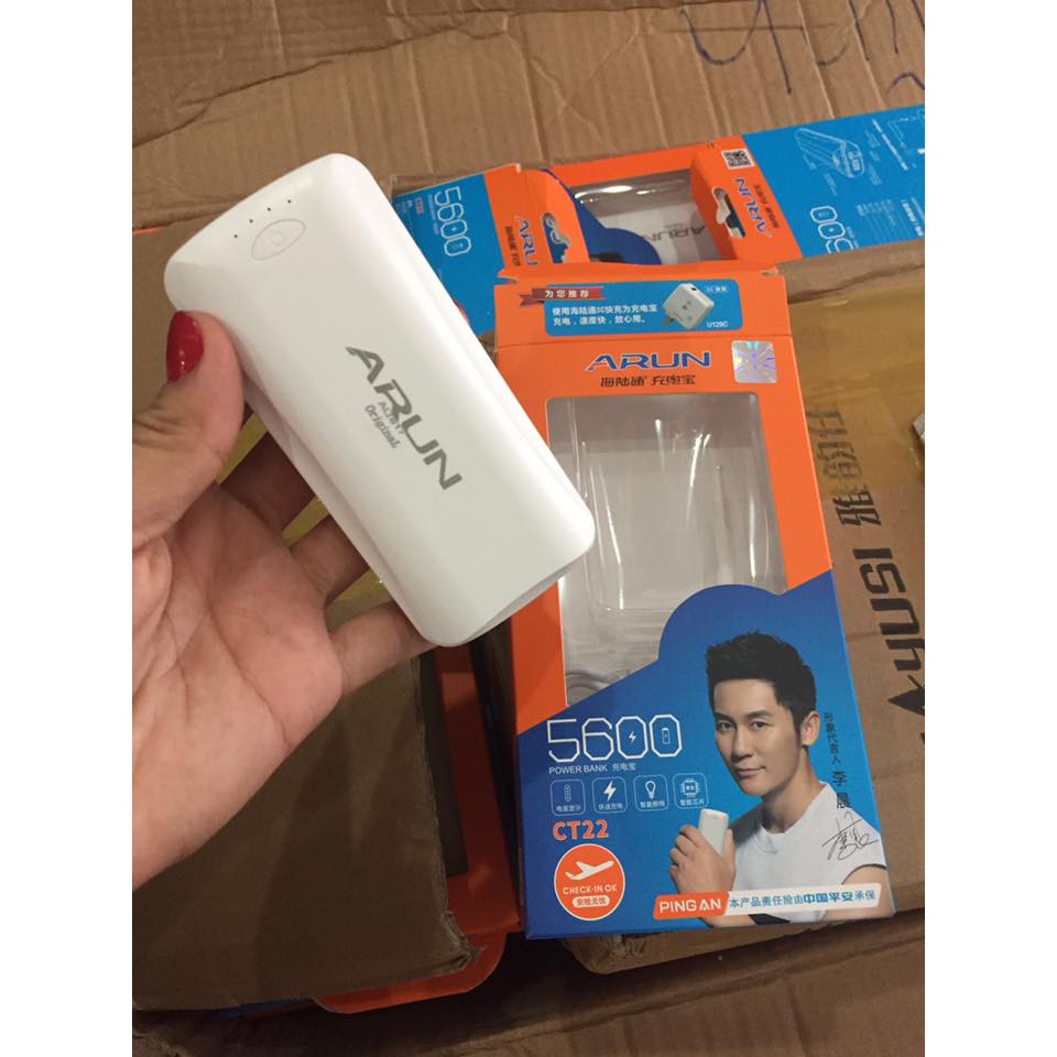 🎁Mẫu Mới🎁 Sạc Dự Phòng Arun 5600 Mah Chính Hãng Y38 - 5.600mah