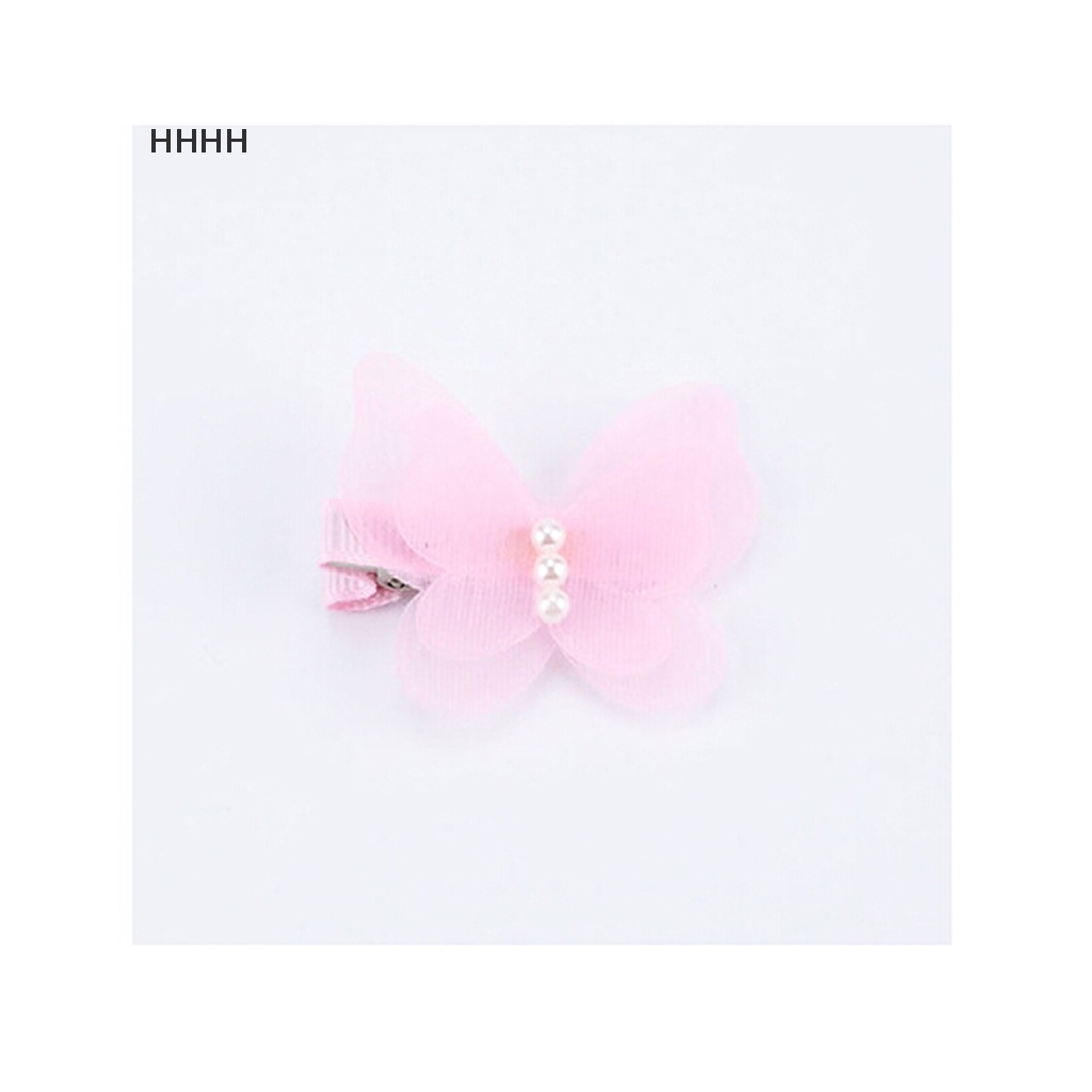 Bộ 2 Kẹp Tóc Hình Bướm Chất Liệu chiffon
