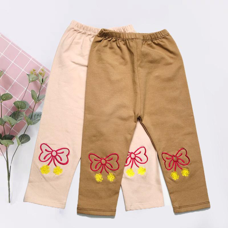 QUẦN LEGGING THÊU HÌNH CỰC XINH CHO BÉ GÁI (hình thật)