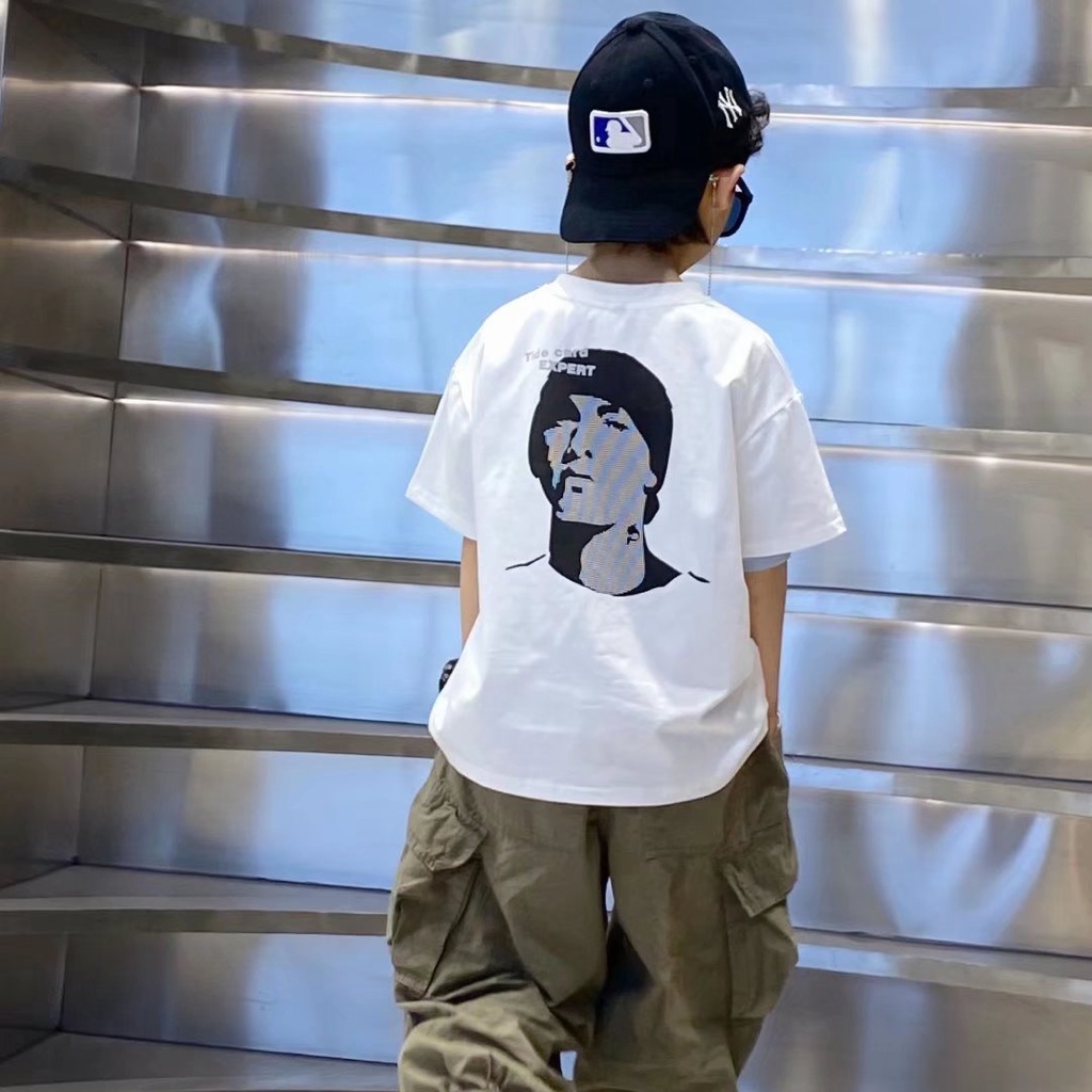 Áo thun BXPB ngắn tay dáng rộng in họa tiết thời trang mùa hè cho bé