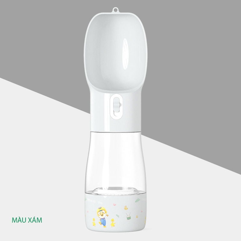 Bình Nước Cho Chó Mèo Đi Chơi Du Lịch Bằng Nhựa Cao Cấp An Toàn Cầm Tay Đa Năng Đựng Thưc Ăn Cho Chó Mèo CANDYPETS BN01