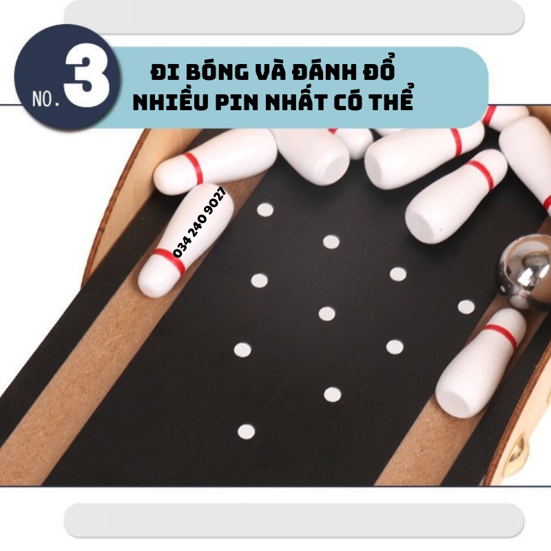 Bộ Đồ Chơi Bowling mini Bằng Gỗ Cao Cấp Cho Bé
