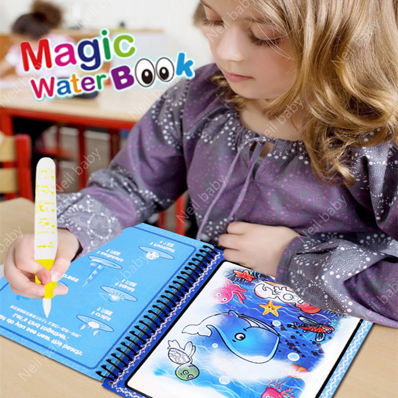 Sách Nuku Tô Màu Ma Thuật Nhiều Màu Sắc Có Thể Tái Sử Dụng Nhiều Lần