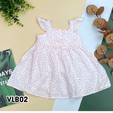 [Xả kho] Váy đầm bé gái cánh tiên vải thô đũi Litibaby size 7-30kg - VLB
