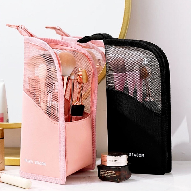 1 Túi Đựng Cọ Trang Điểm Trong Suốt Chống Nước Có Khóa Kéo Tiện Dụng Cho Nữ