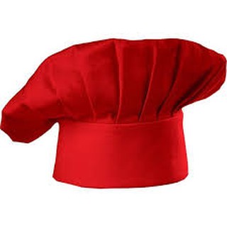 Mũ bếp vải ( Trắng - Đỏ  )