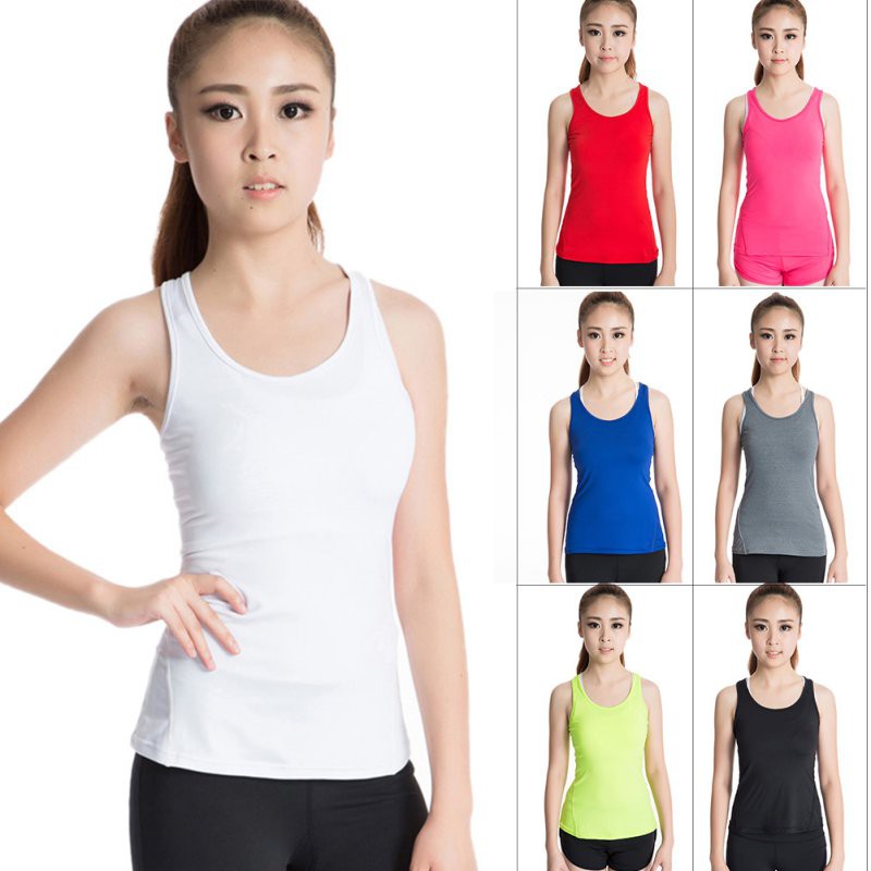 Áo thun sát nách ôm dáng màu trơn thời trang cho nữ