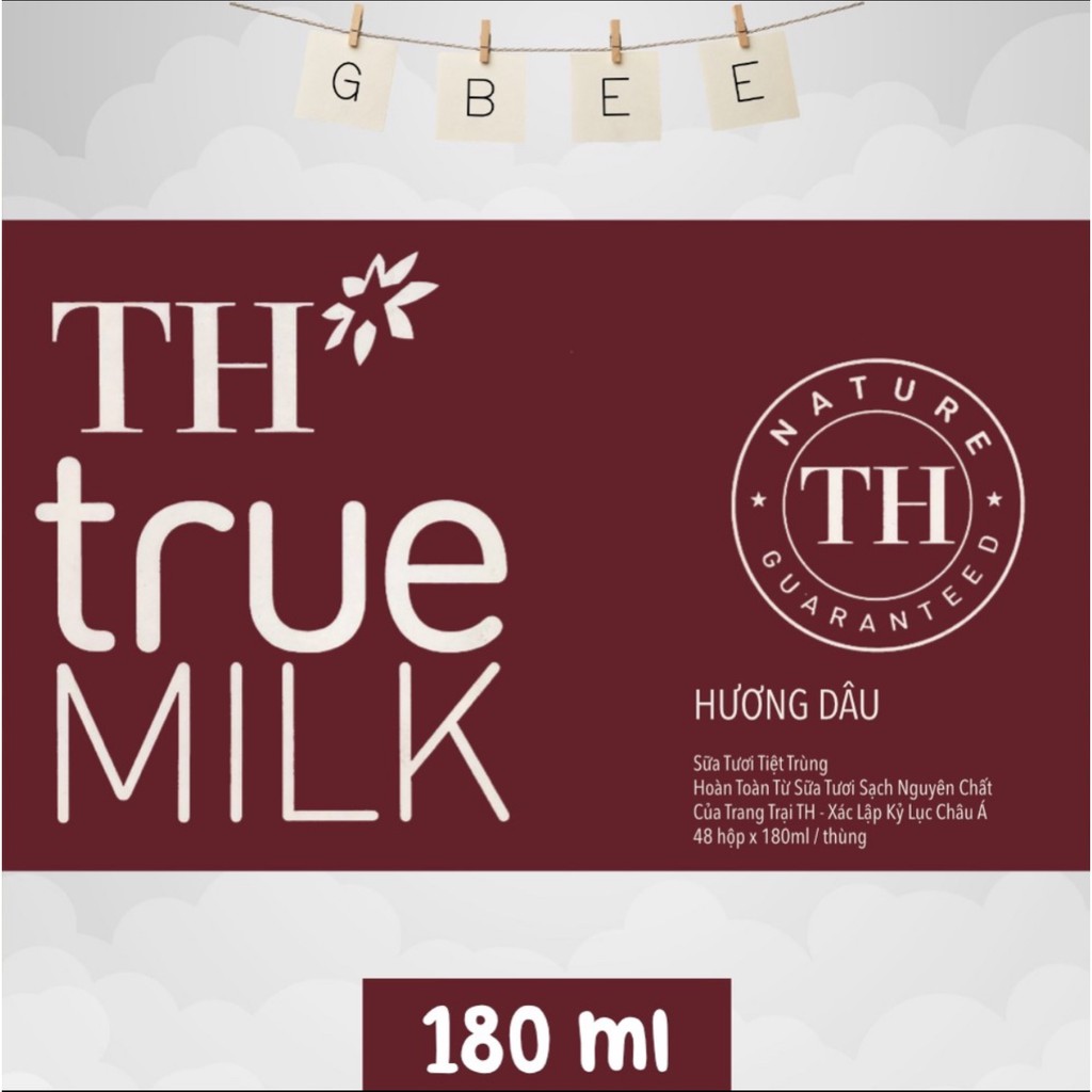 Thùng 48 hộp sữa tươi TH TrueMilk 180ml ( Có đường, Ít đường, Không đường, Sô-cô-la, Dâu)