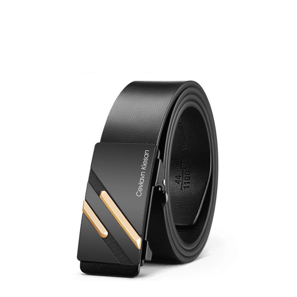 Thắt lưng da nam cao cấp Cieviavn Kiesan, dây nịt nam da thật rộng 33mm khóa tự động mạ ti tan