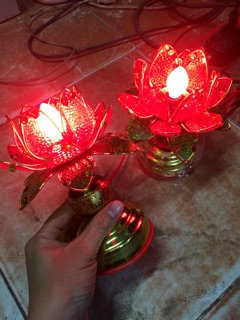 Bộ 2 chiếc Đèn thờ hoa sen 1 bông