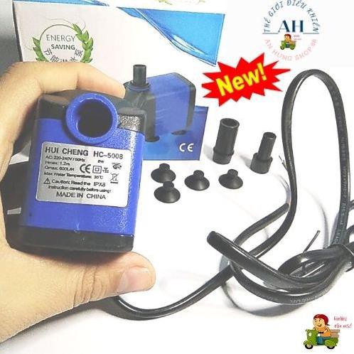 Bơm chìm mini huicheng-5008. 220V 8W bơm bể cá, tiểu cảnh, quạt điều hoà hơi nước - bể cá thủy cảnh