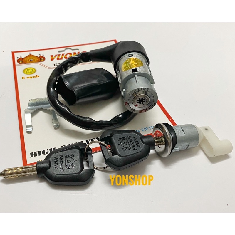 Bộ Ổ Khoá Xe Wave Nhỏ Chìa 6 - 8 Cạnh Chống Trộm Chính Hãng VƯƠNG NIỆM