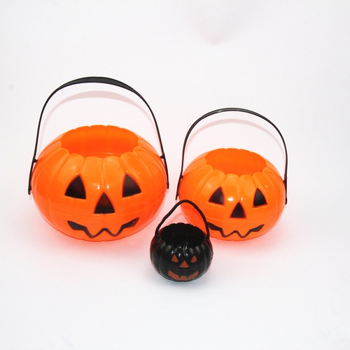 1 Xô Đựng Kẹo Hình Quả Bí Ngô Halloween Dành Cho Trẻ Em