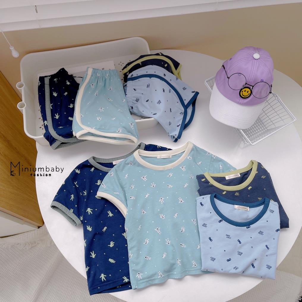 Bộ đồ cộc tay cho bé trai chất liệu 100% cotton quần áo trẻ em mùa hè MiniumBaby SB1234