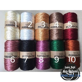 Sợi Ribbon 2mm cuộn 100gram - Sợi Dù Dẹp 2mm - Phụ kiện túi xách - phụ kiện thủ công handmade