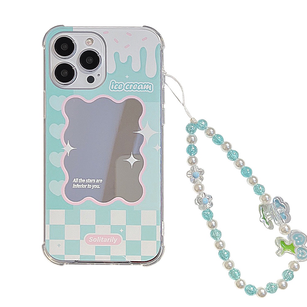 Ốp Điện Thoại Tpu Mềm Tráng Gương Kèm Dây Đeo Cho iPhone 13 13pro 13prm iPhone 11 7Plus 8Plus Xr XS 13 12 Pro Max