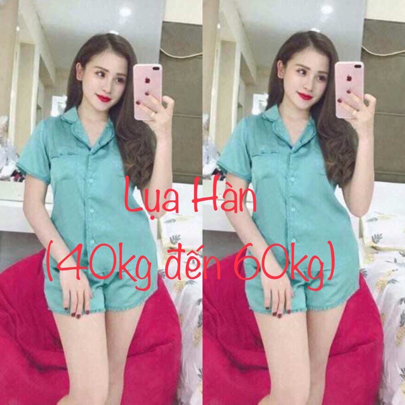 ( FreeSize Lụa ) Đồ Bộ Pijama Lụa Hàn Bèo Đùi .