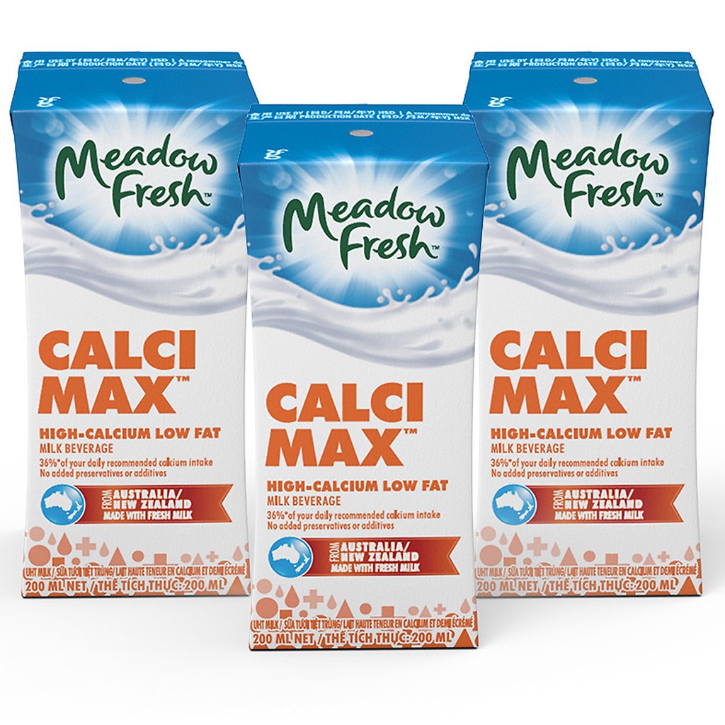 [Mã 267FMCGSALE giảm 8% đơn 500K] Sữa tươi Newzealand Meadow Fresh calci max (hộp 200ml, 1 thùng 24 hộp) | BigBuy360 - bigbuy360.vn