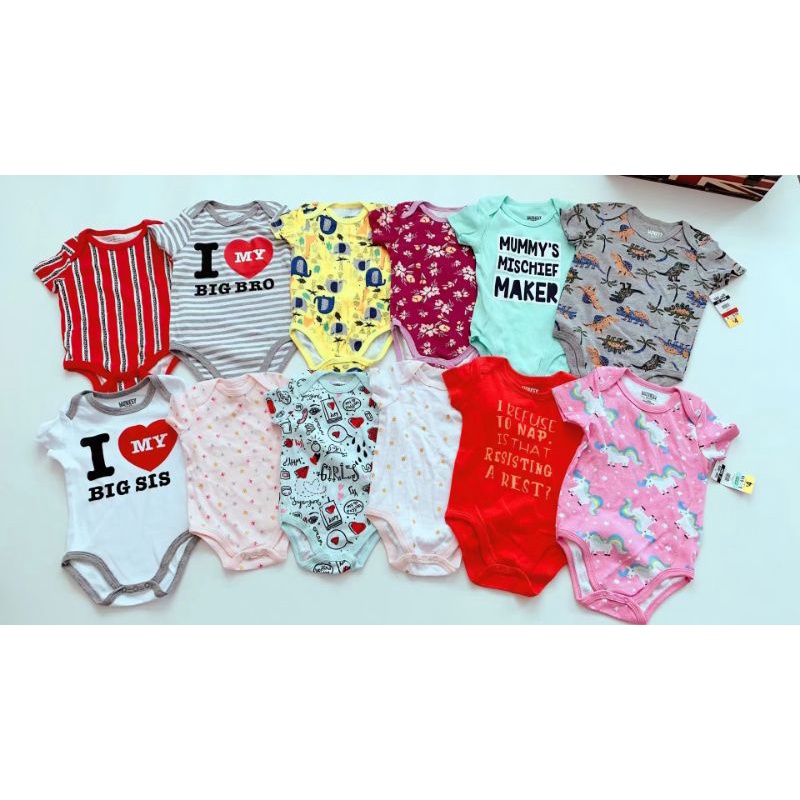 SET 5 BODY CHIP CARTER CỘC TAY XUẤT DƯ CHO BÉ TRAI BÉ GÁI 0-36M MẶC MÙA HÈ