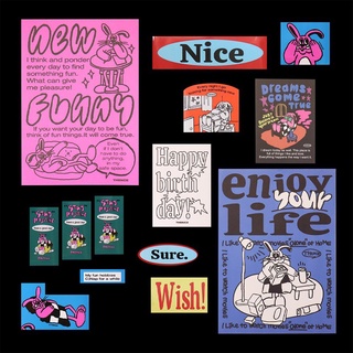 Set 15 thẻ ảnh trang trí dán tường phong cách retro độc đáo dễ thương