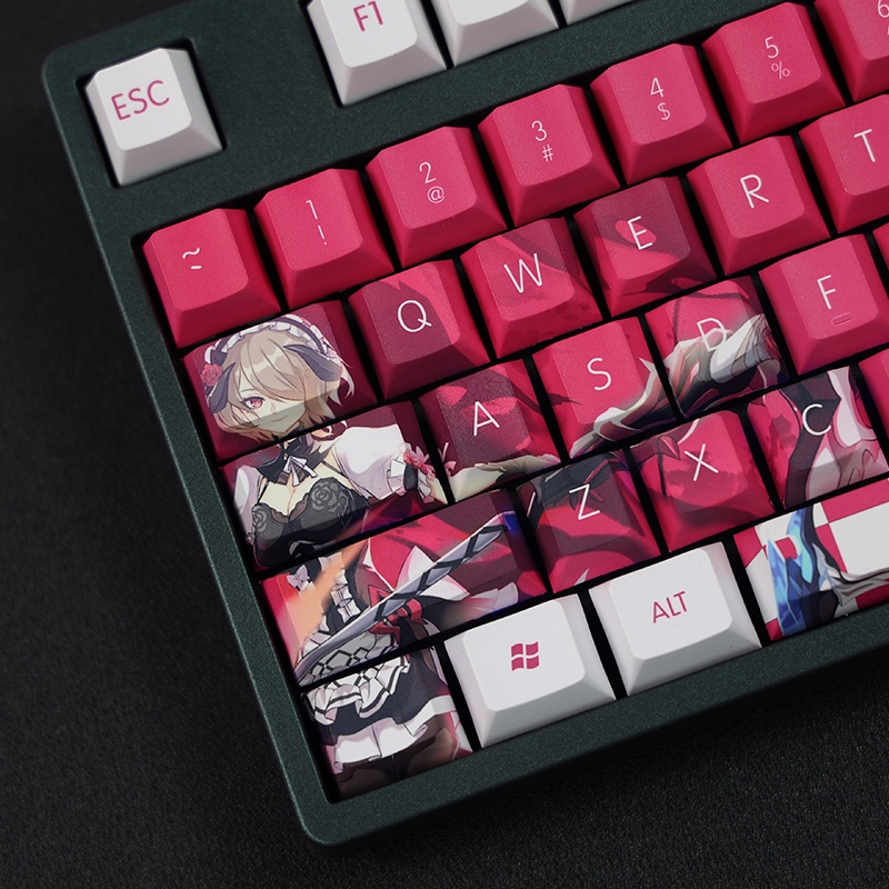 Rita Rossweisse Keycaps Cherry Profile Honkai Impact 3 Anime PBT Dye Sub Bàn phím cơ học Keycap