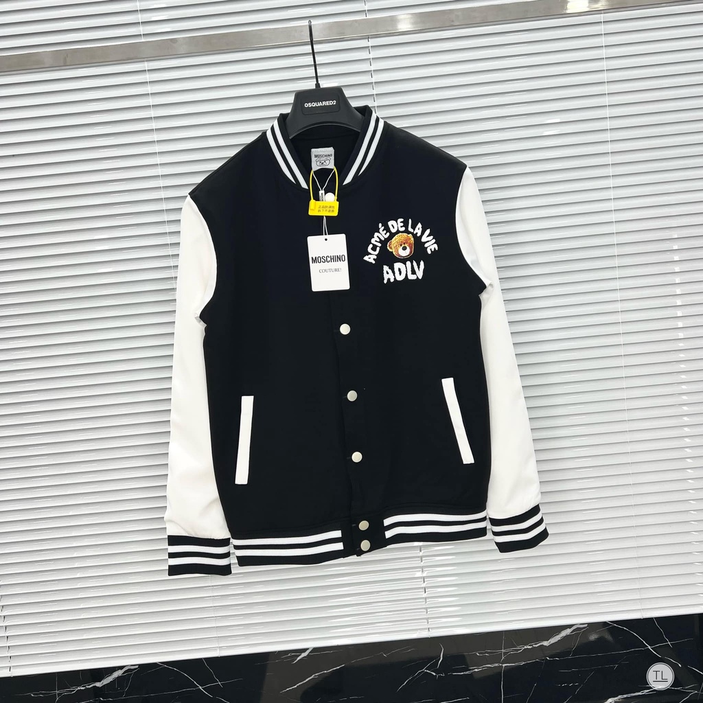 Áo Bomber THOME Gấu ADLVV Cao Cấp, Chất Nỉ Dạ Bao Dày Dặn Phối Chữ